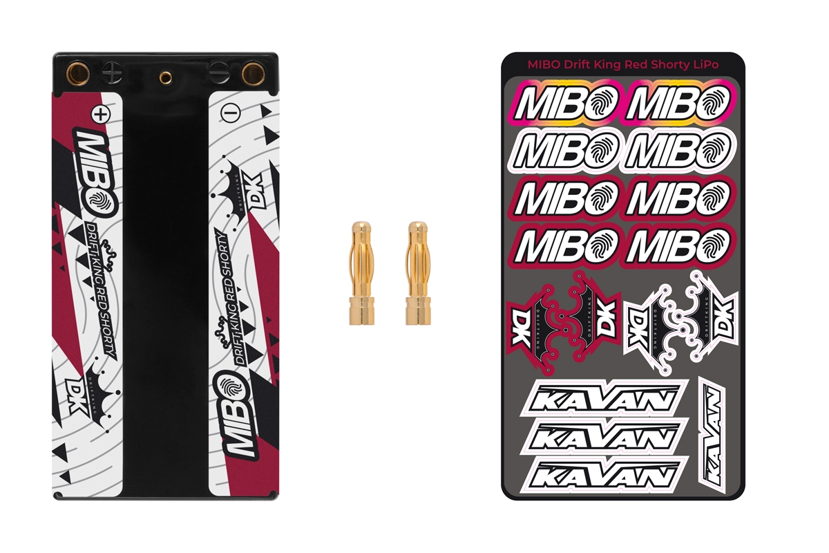 MIBO Drift King Red Shorty 4000mAh 7.6V 2S 130C/260C HV LiPo (4mm, 147g) | pkmodelar.cz