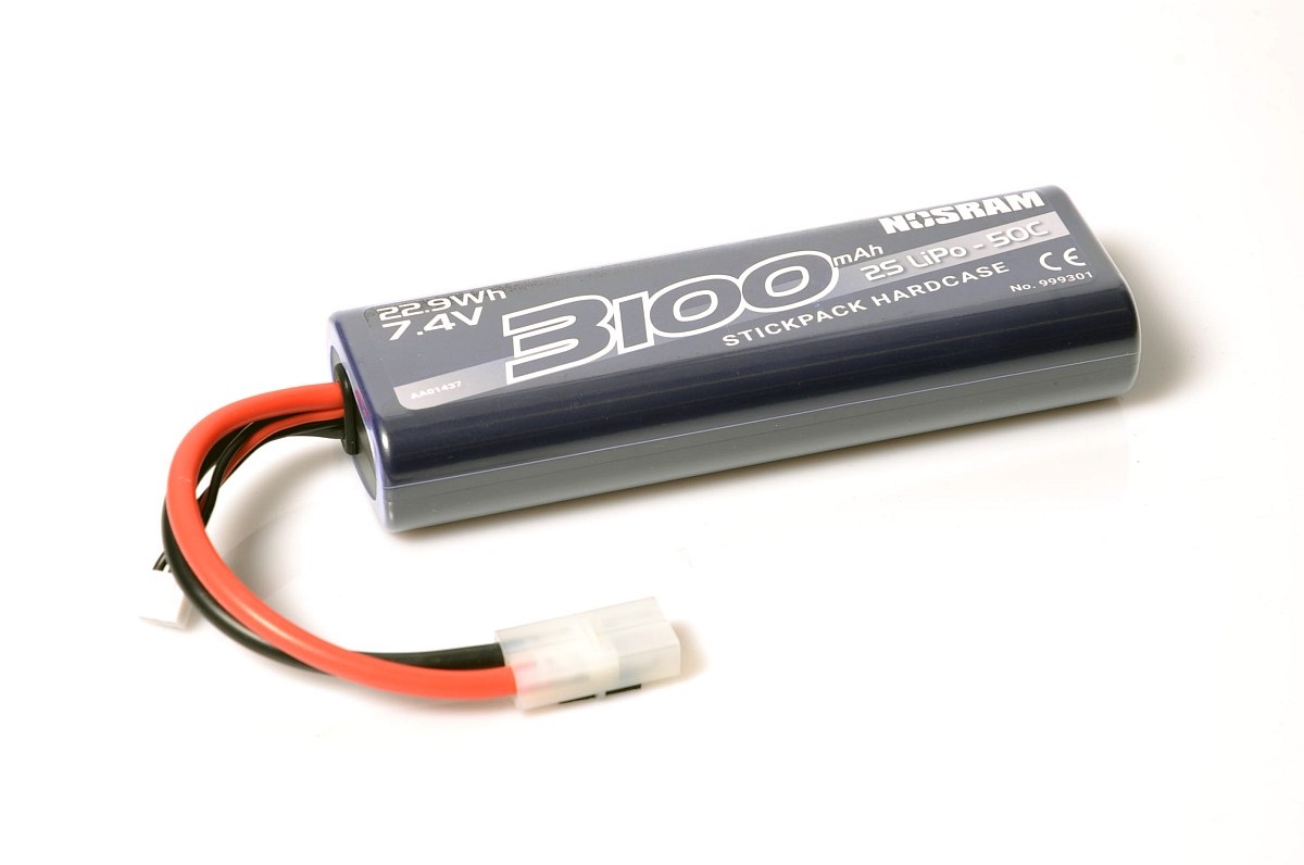 NOSRAM 3100mAh - 7.4V - 50C LiPo Car Stickpack Hardcase - Tamiya konektor | pkmodelar.cz