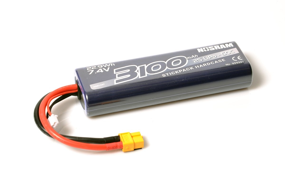 NOSRAM 3100mAh - 7.4V - 50C LiPo Car Stickpack Hardcase - XT60 konektor | pkmodelar.cz