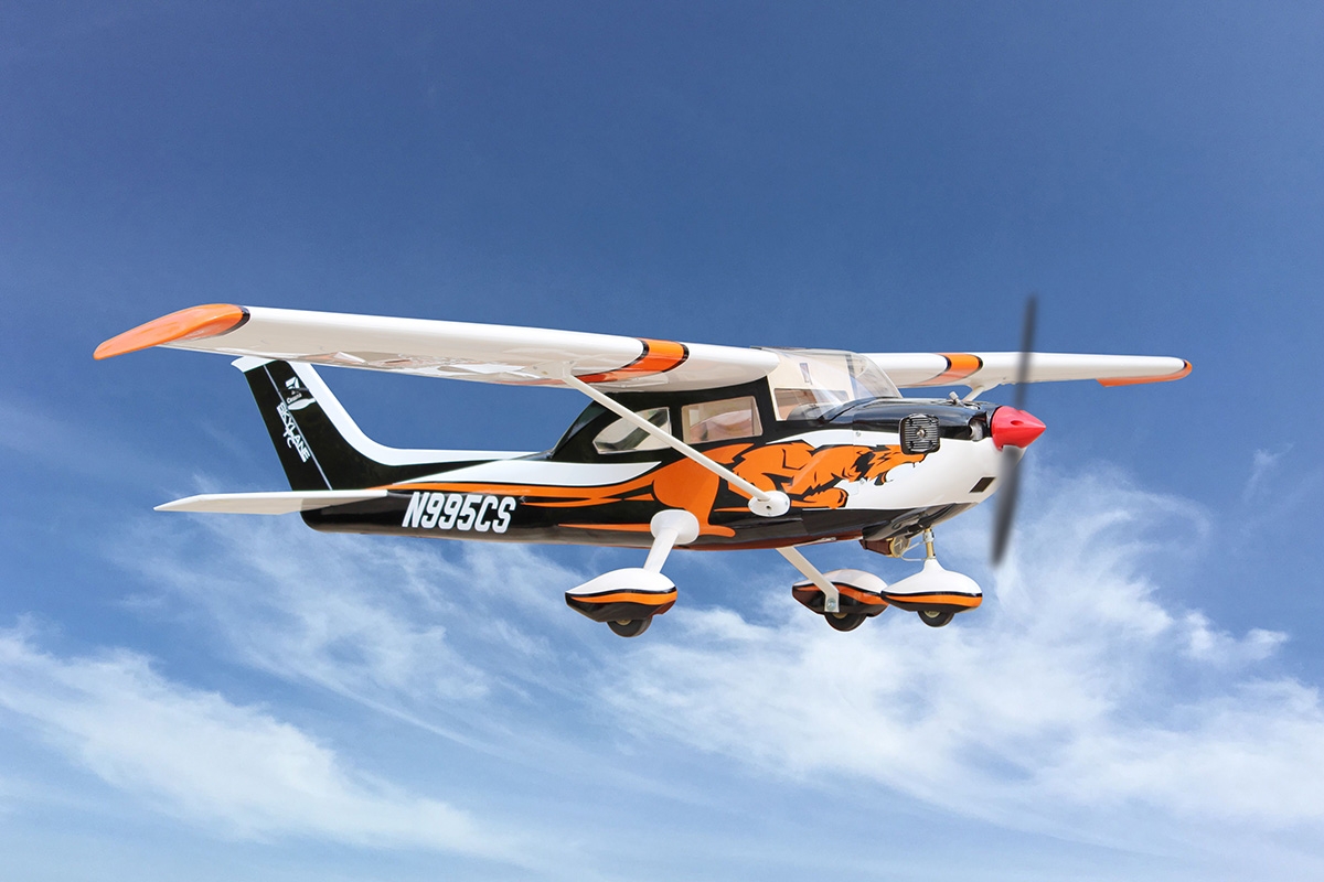 Cessna Skylane T 182 1,75m Černo/Oranžová | pkmodelar.cz