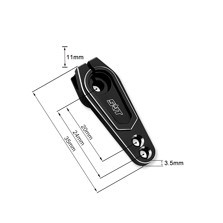 Servo páka hliníková 20 a 24 mm, 25 zubů, černá | pkmodelar.cz