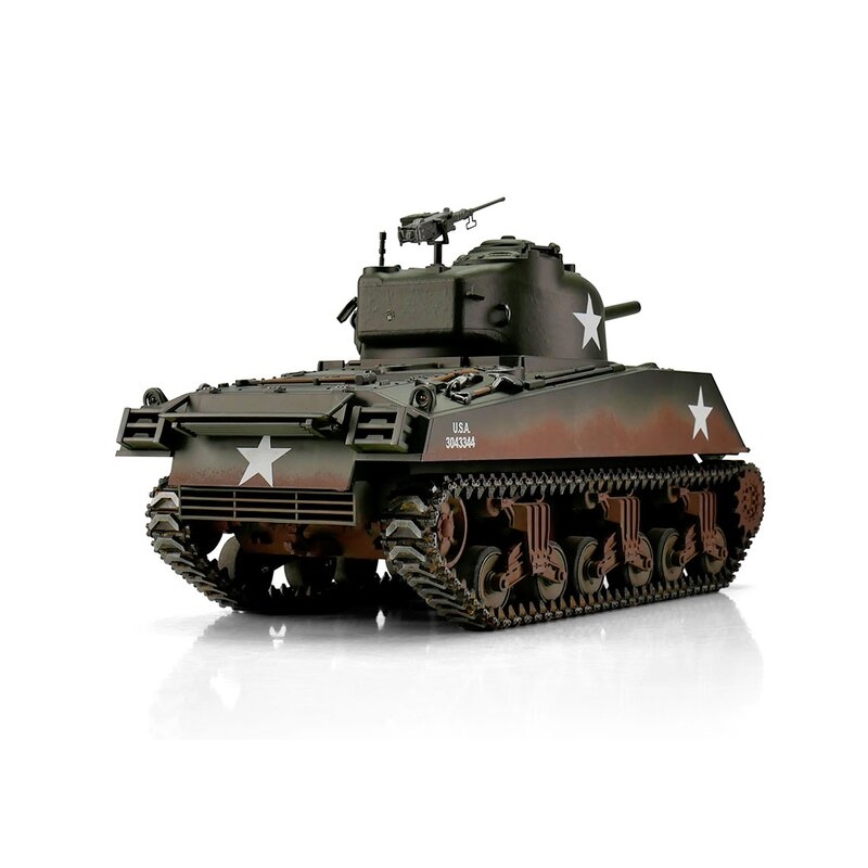 TORRO tank PRO 1/16 RC M4A3 Sherman 75mm kamufláž zelená - infra IR - Servo | pkmodelar.cz