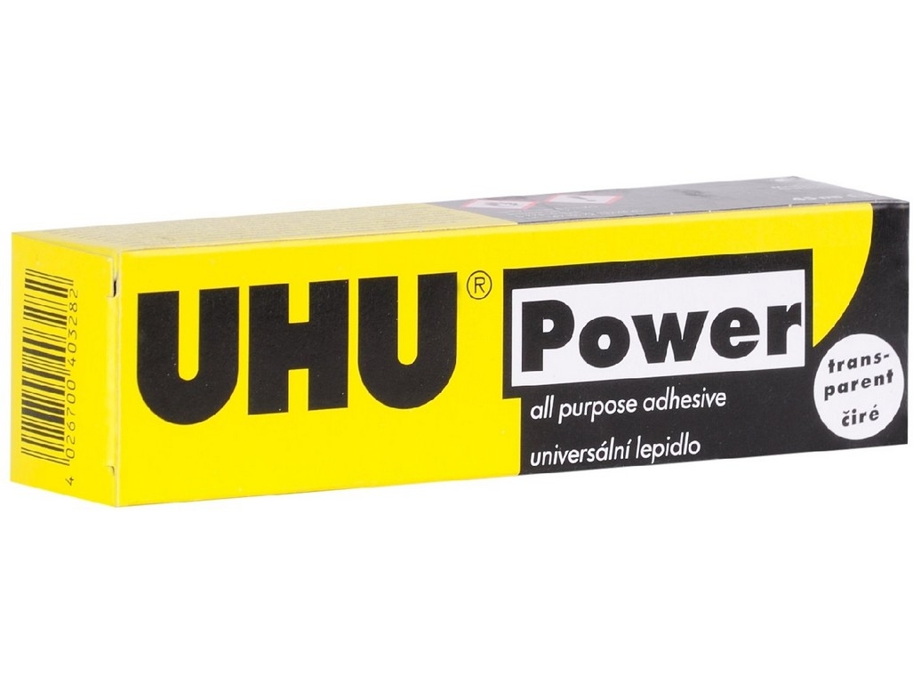 UHU POWER TRANSPARENT 45ml čiré kontaktní lepidlo | pkmodelar.cz