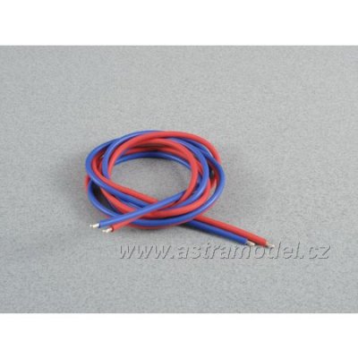 Kabel silikonový 1.0mm2 červený / modrý (1+1m)