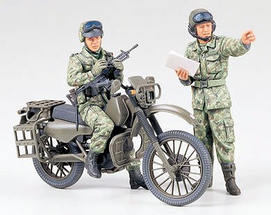 Plastikový model vojenské techniky Tamiya 35245 JGSDF Motorcycle Recon. Set 1/35 | pkmodelar.cz