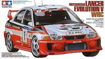 Plastikový model auta v měřítku 1:24 na slepování Tamiya 24203 Mistubishi Lancer Evo V WRC 1:24