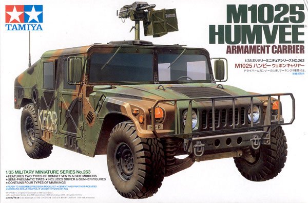 Plastikový model vojenské techniky Tamiya 35263 U.S. M1025 Humvee Armament Carrier 1:35 | pkmodelar.cz