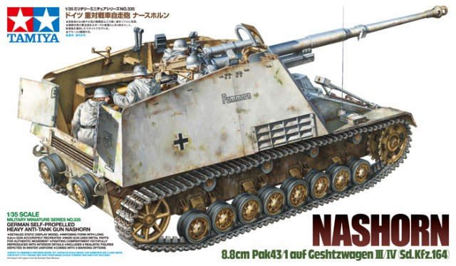 Plastikový model tanku Tamiya 35335 Nashorn 8.8cm Pak43/1 auf Geschützwagen III/IV(Sd.Kfz.164) 1:35 | pkmodelar.cz