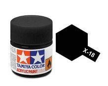 Akrylová barva Tamiya X-18 Black semi gloss 10ml