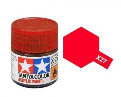 Akrylová barva Tamiya X-27 Clear Red 10ml