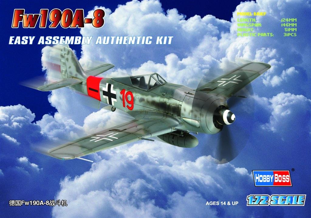 Plastikový model letadla Hobby Boss 80244 Fw190A-8 1:72 | pkmodelar.cz