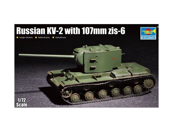 Plastikový model tanku Trumpeter 07162 Russian KV-2 with 107mm zis-6 1:72 | pkmodelar.cz