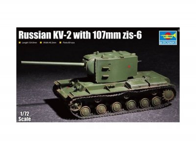 Plastikový model tanku Trumpeter 07162 Russian KV-2 with 107mm zis-6 1:72 | pkmodelar.cz