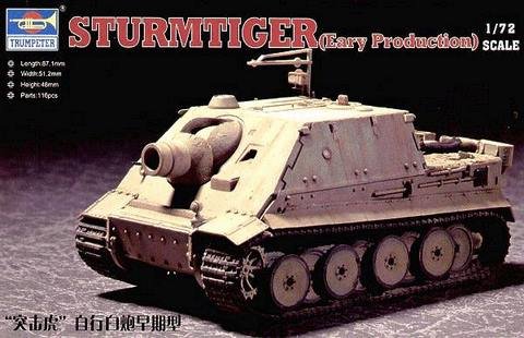 Plastikový model tanku Trumpeter 07274 Sturmtiger (Early Production) 1:72 | pkmodelar.cz