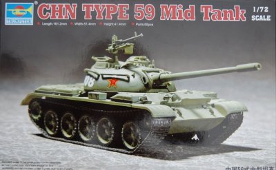 Plastikový model tanku Trumpeter 07285 CHN T-59 Mid Tank 1:72
