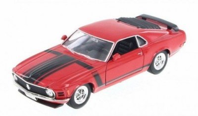 Model auta Welly Ford 1970 Mustang Boss 302 (tmavě červená) 1:24