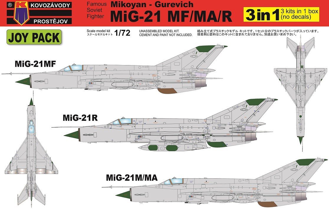 Plastikový model letadla KPM0105 Mig-21MF/MA/R 1:72 | pkmodelar.cz