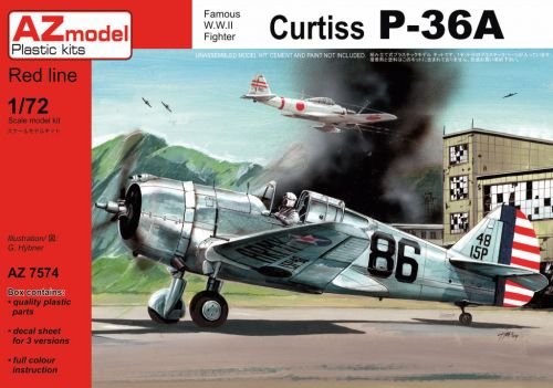 Plastikový model letadla AZ-Model 7574 Curtiss P-36A 1:72 | pkmodelar.cz