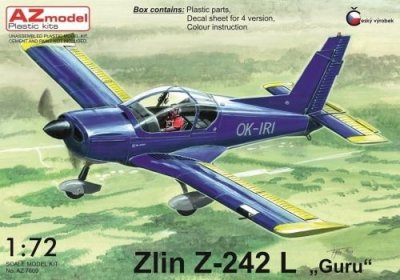 Plastikový model letadla AZ-Model 7609 Zlin Z-242L Guru 1:72