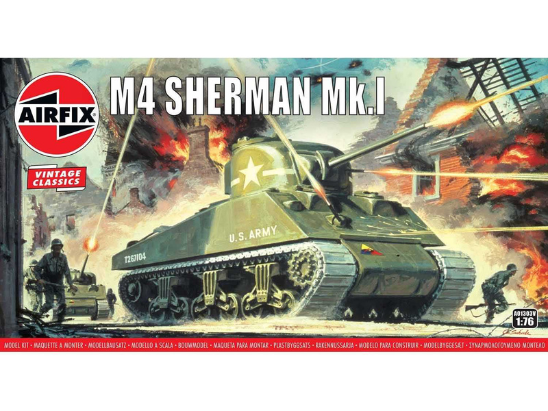 Plastikový model tanku Airfix A01303V M4 Sherman Mk.I (1:76)  | pkmodelar.cz