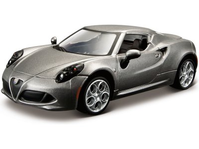 Bburago Alfa Romeo 4C 1:32 šedá metalíza | pkmodelar.cz