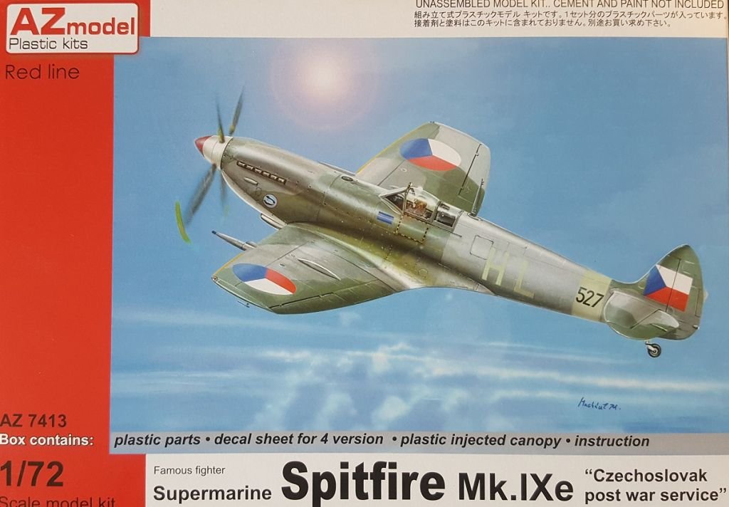 Plastikový model letadla AZ-Model 7413 Supermarine Spitfire Mk.IXe In Czechoslovak service 1:72 | pkmodelar.cz