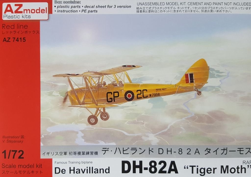 Plastikový model letadla AZ-Model 7415 De Havilland D82A "Tiger Moth" RAF 1:72 | pkmodelar.cz
