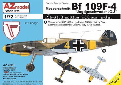 Plastikový model letadla AZ-Model 7626 Messerschmitt Bf 109F-4 "Jagdgeschwader JG.3" 1:72 | pkmodelar.cz