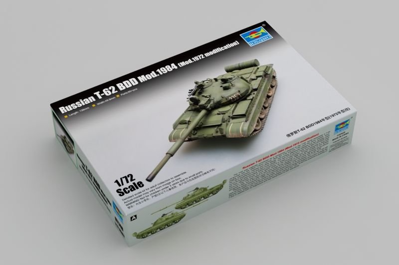 Plastikový model tanku Trumpeter 07148 Russian T-62 BDD Mod.1984 (Mod.1972 modification) 1:72 | pkmodelar.cz
