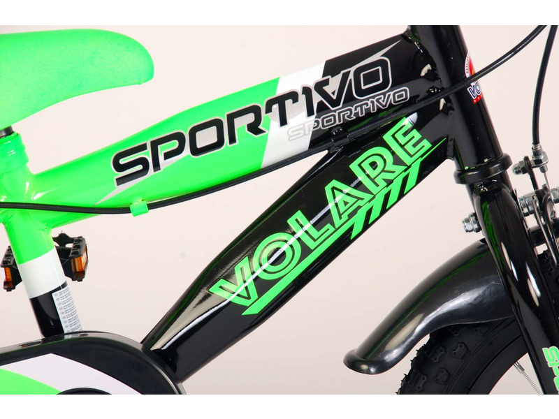 Volare - Dětské kolo 14" Sportivo Neonově zelená, černá | pkmodelar.cz