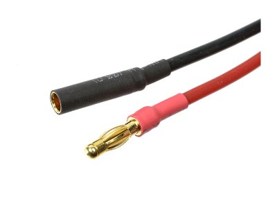 Konektor zlacený 4.0mm s kabelem kabel 14AWG 10cm (1 pár) | pkmodelar.cz