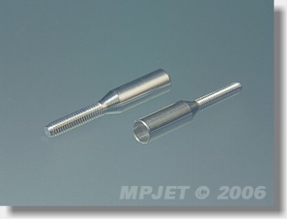MPJ2037 Koncovka táhla Al pro carbon trubku pr.3/M2 pravý závit 2ks | pkmodelar.cz