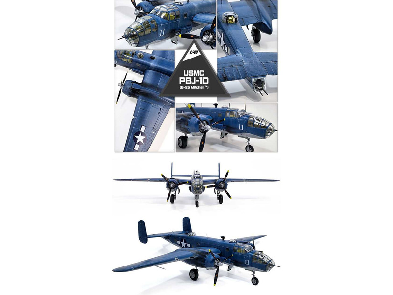 Academy B-25 Mitchell USMC PBJ-1D (1:48) | pkmodelar.cz