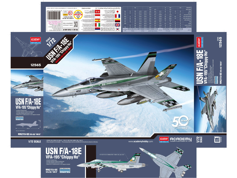 Plastikový model letadla Academy 12565 USN F/A-18E VFA-195 "Chippy Ho" 1:72 | pkmodelar.cz