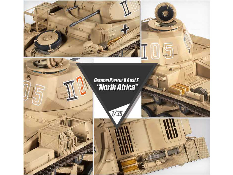Academy 13535 model tanku  Panzer II Ausf.F North Africa (1:35) | pkmodelar.cz