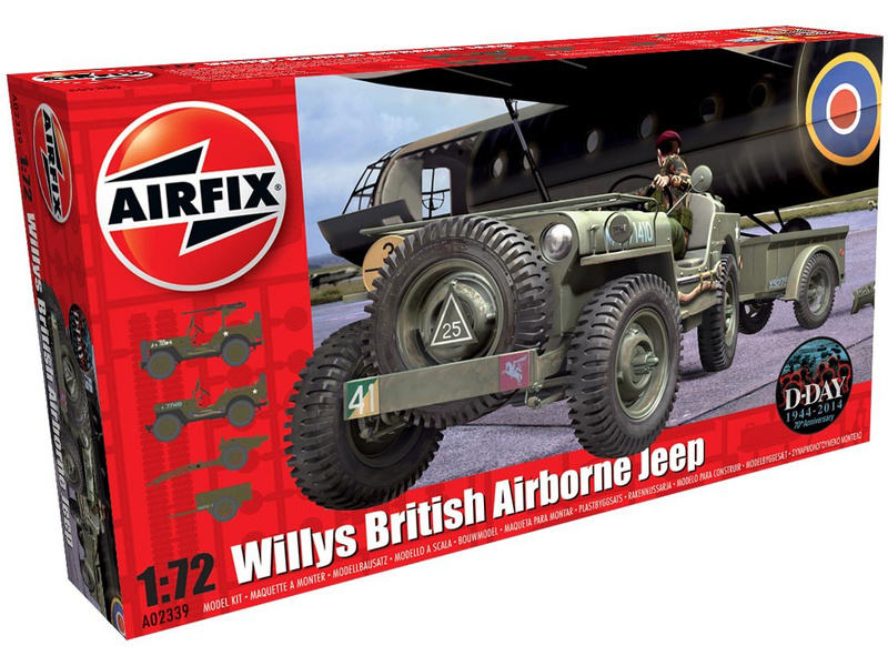 Plastikový model vojenské techniky Airfix A02339 Willys British Airborne Jeep (1:72) | pkmodelar.cz