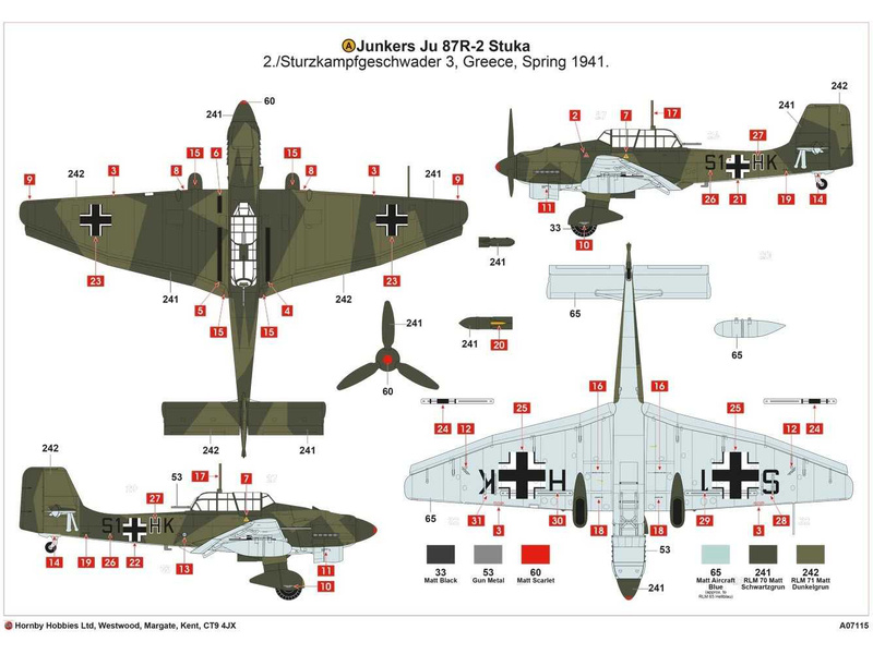 Plastikový model letadla Airfix A07115 Junkers Ju-87B-2/R-2 Stuka (1:48) | pkmodelar.cz