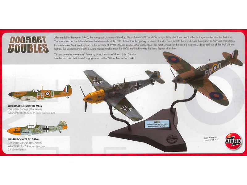 Plastikový model letadla Airfix A50135 Supermarine Spitfire Mk.Ia/Messerschmitt Bf109E (1:72) | pkmodelar.cz