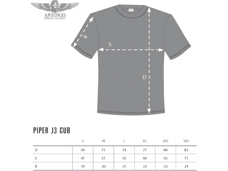 Antonio pánské tričko Piper J-3 Cub XL | pkmodelar.cz
