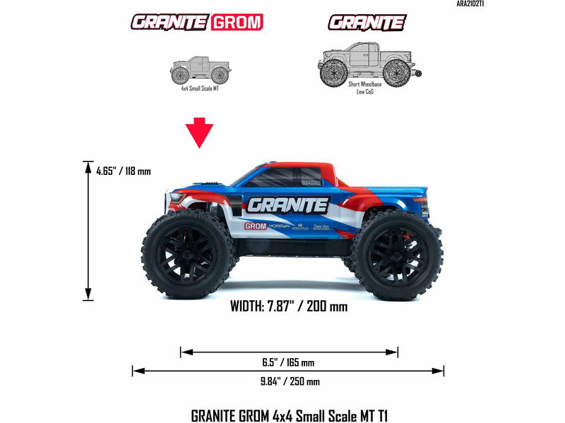 Arrma Granite Grom 1:18 4WD Smart RTR červená | pkmodelar.cz