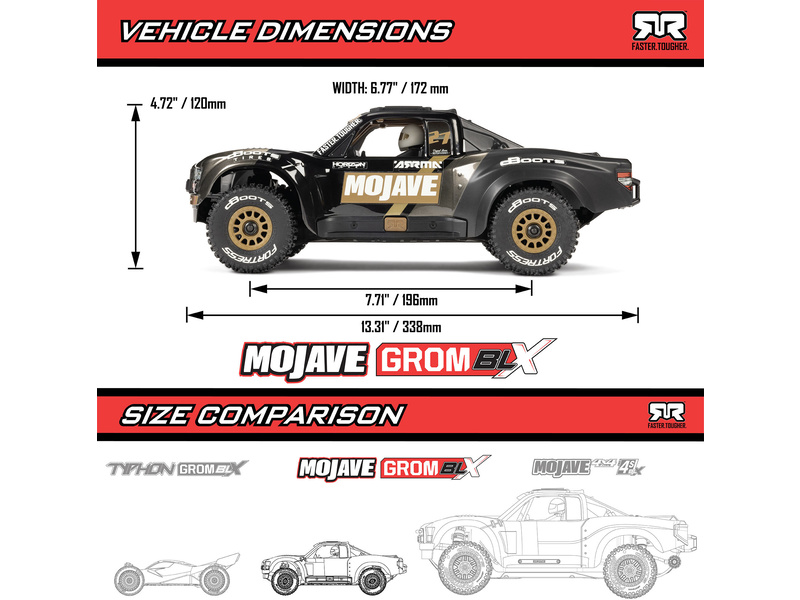 Arrma Mojave Grom 223S BLX 1:18 4WD RTR Basic černá | pkmodelar.cz