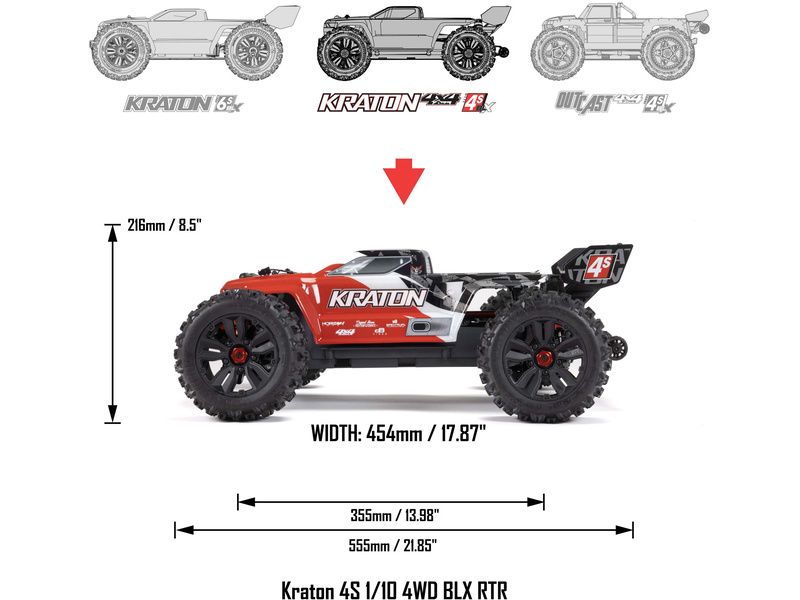 Arrma Kraton 4S V2 BLX 1:10 4WD RTR zelená | pkmodelar.cz