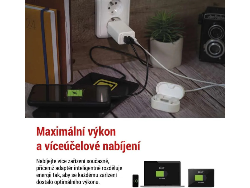 Síťový USB adaptér (zdroj) GaN PD 65W | pkmodelar.cz
