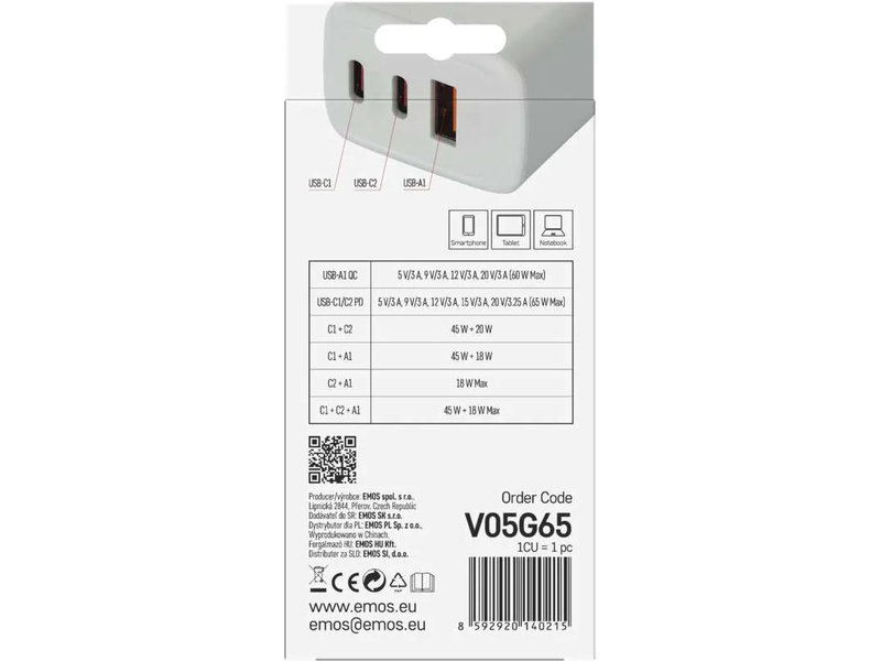 Síťový USB adaptér (zdroj) GaN PD 65W | pkmodelar.cz