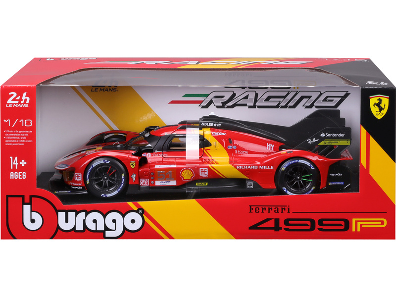 Bburago Ferrari Racing 499P 1:18 #51 | pkmodelar.cz