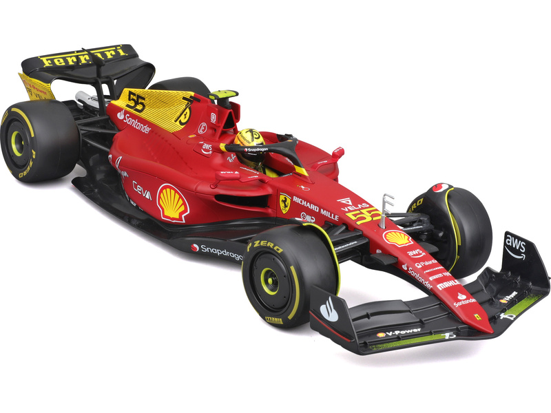 Bburago Ferrari F1-75 1:18 #55 Carlos Sainz | pkmodelar.cz