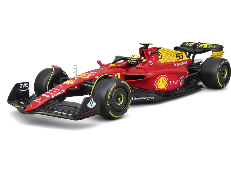 Bburago Ferrari F1-75 1:18 #55 Carlos Sainz | pkmodelar.cz