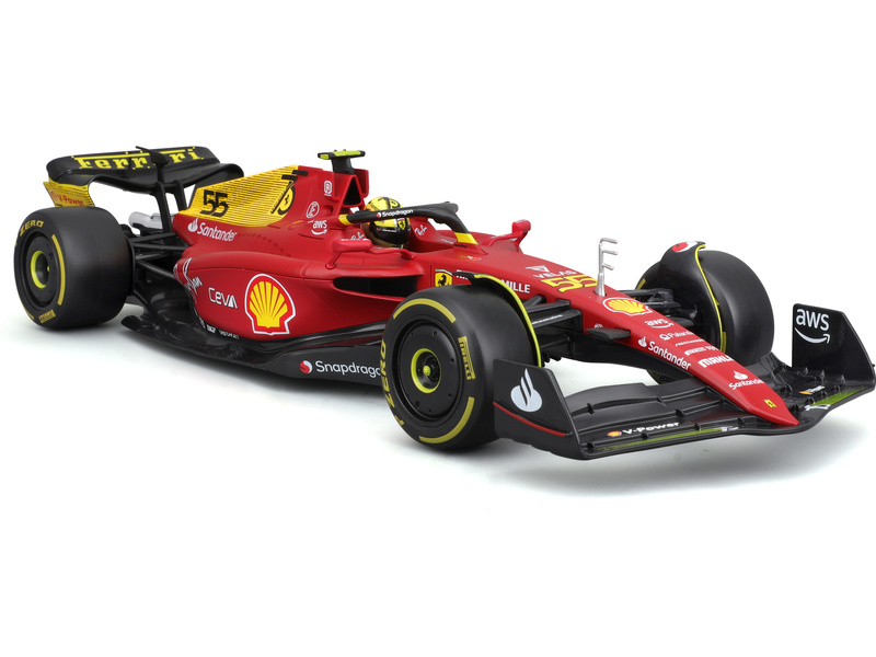 Bburago Ferrari F1-75 1:18 #55 Carlos Sainz | pkmodelar.cz