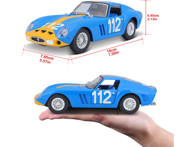 Bburago Ferrari 250 GTO 1:24 modrá | pkmodelar.cz