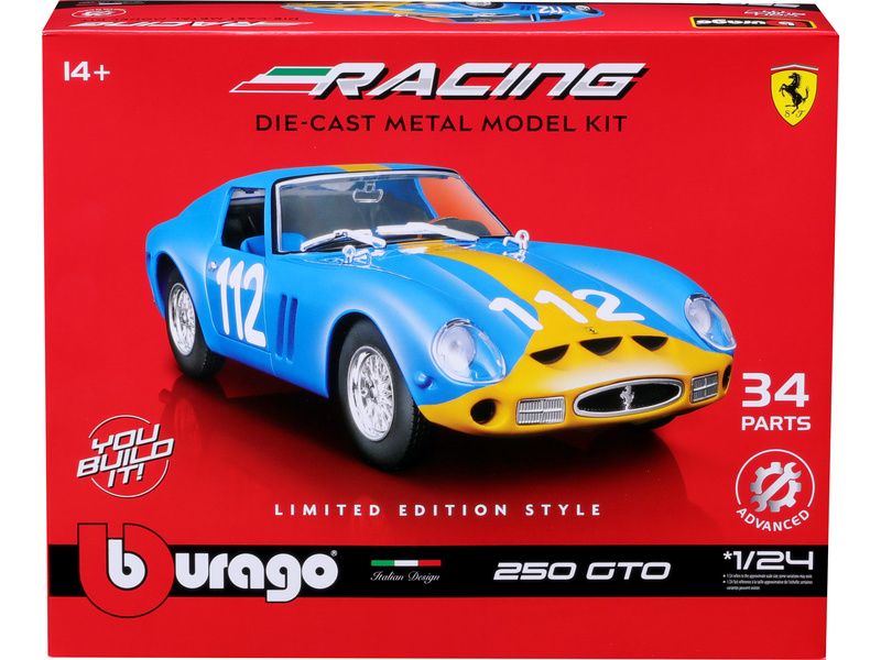 Bburago Ferrari GTO 250 1:24 Kit modrá | pkmodelar.cz